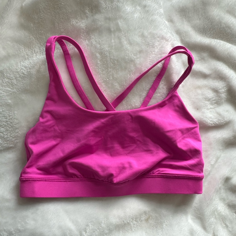 sonic pink lululemon energy sports bra size 6